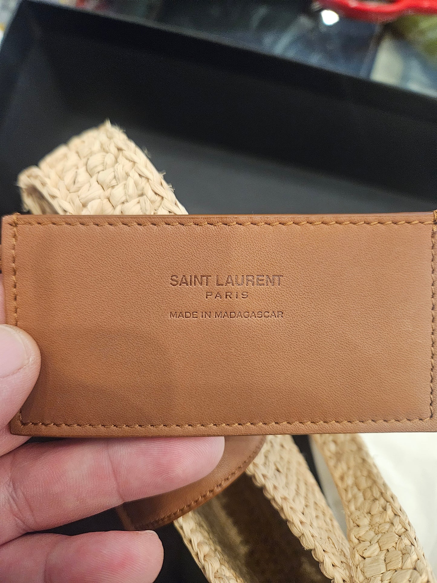 Saint Laurent 5a7 in rafia nuova