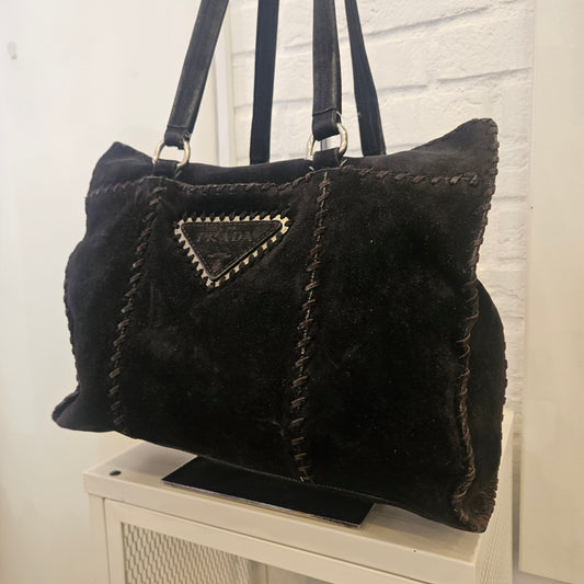 Borsa Prada in camoscio