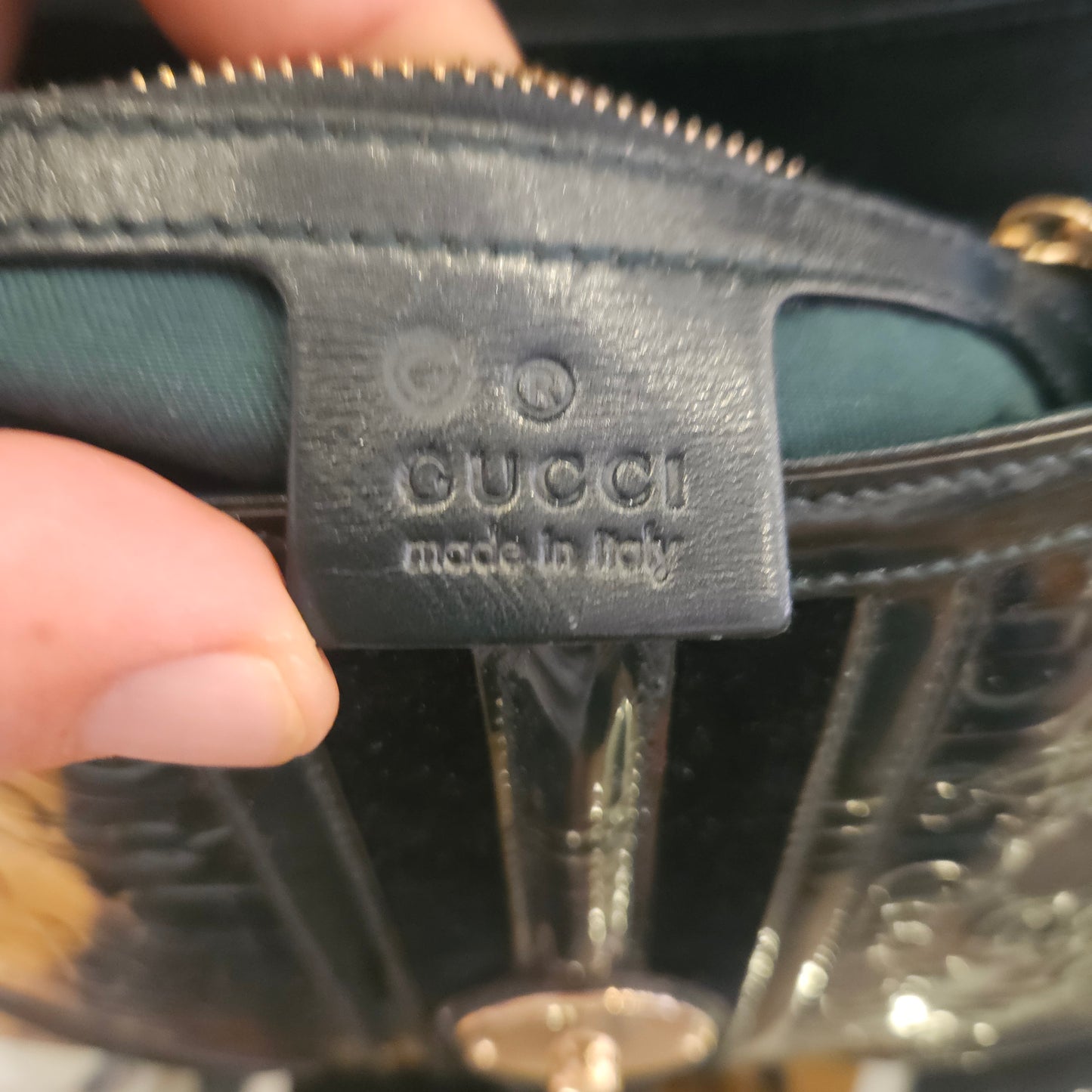 Borsa a spalla Gucci Patent Horsebit