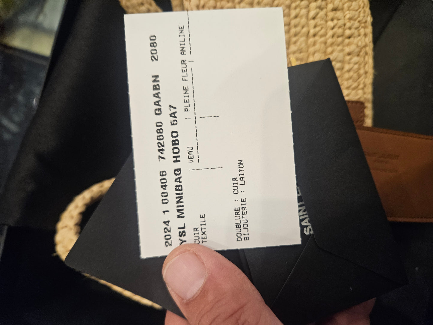 Saint Laurent 5a7 in rafia nuova