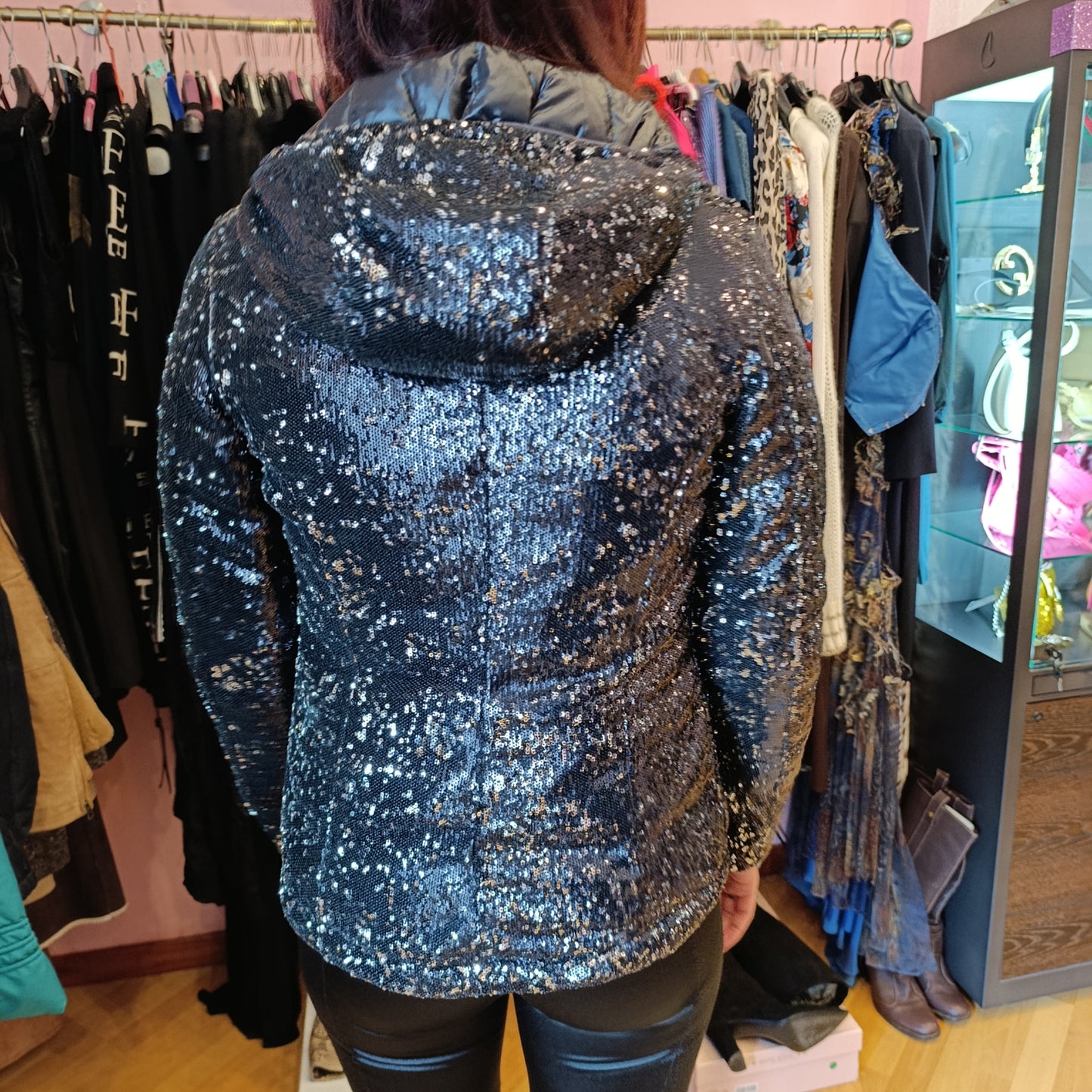 Giacca paillettes k way tg 7