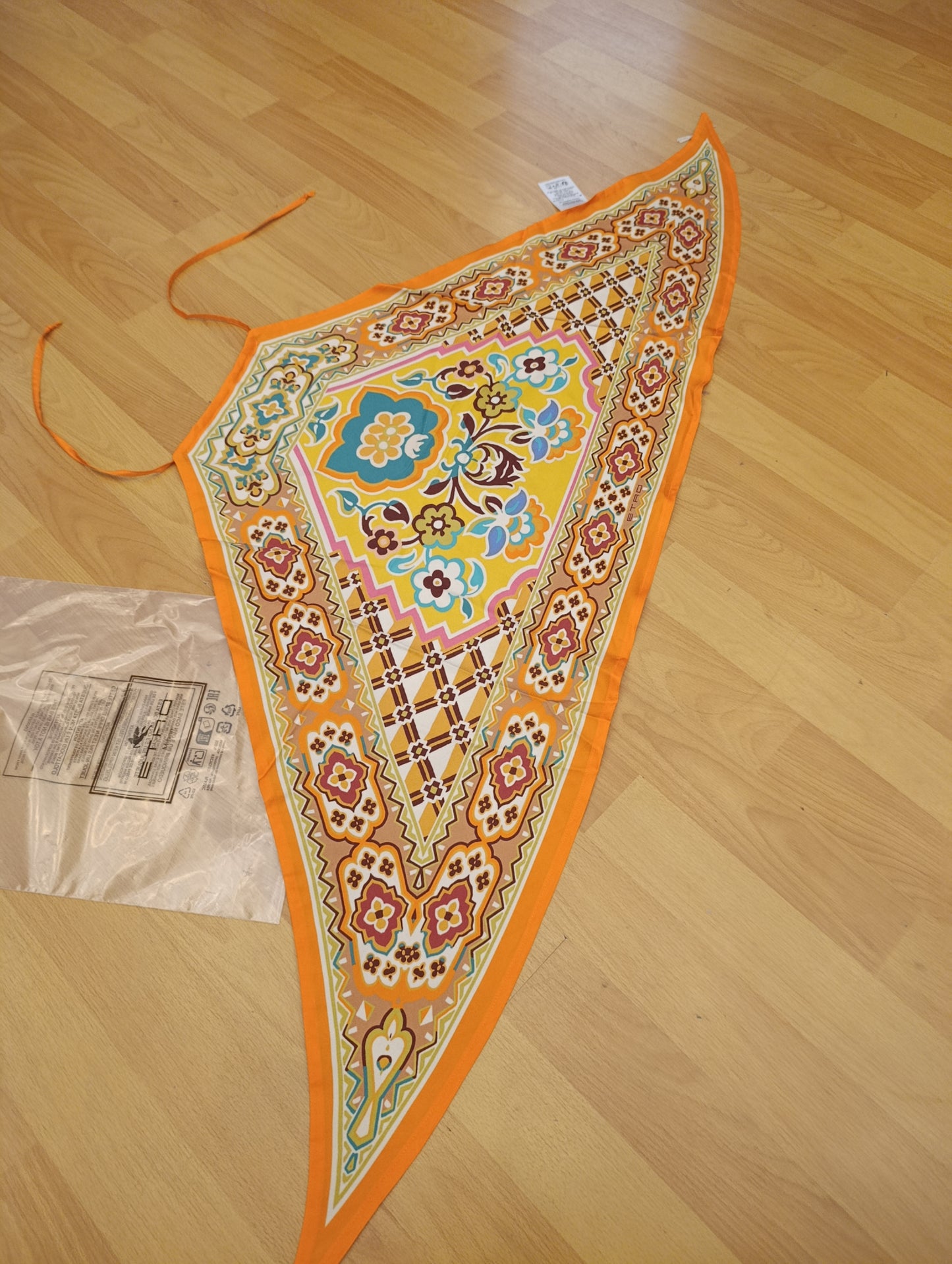 Etro top in seta nuovo arancione tg u