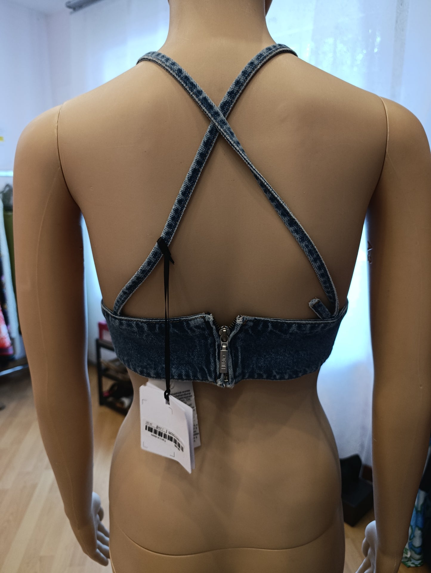 Top Liu Jo in denim nuovo con cartellino tg42