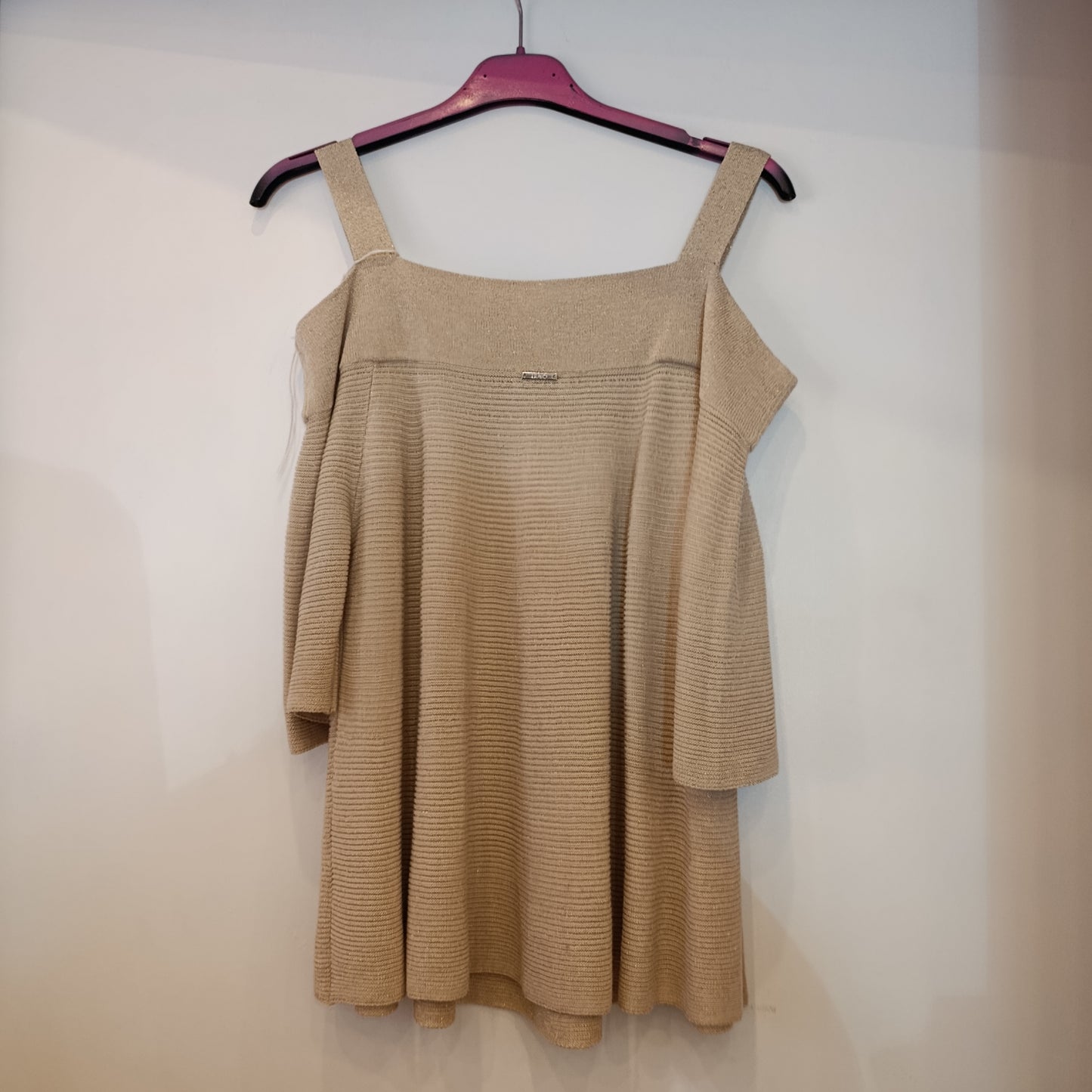 Top Liu Jo tg S/M beige e dorato