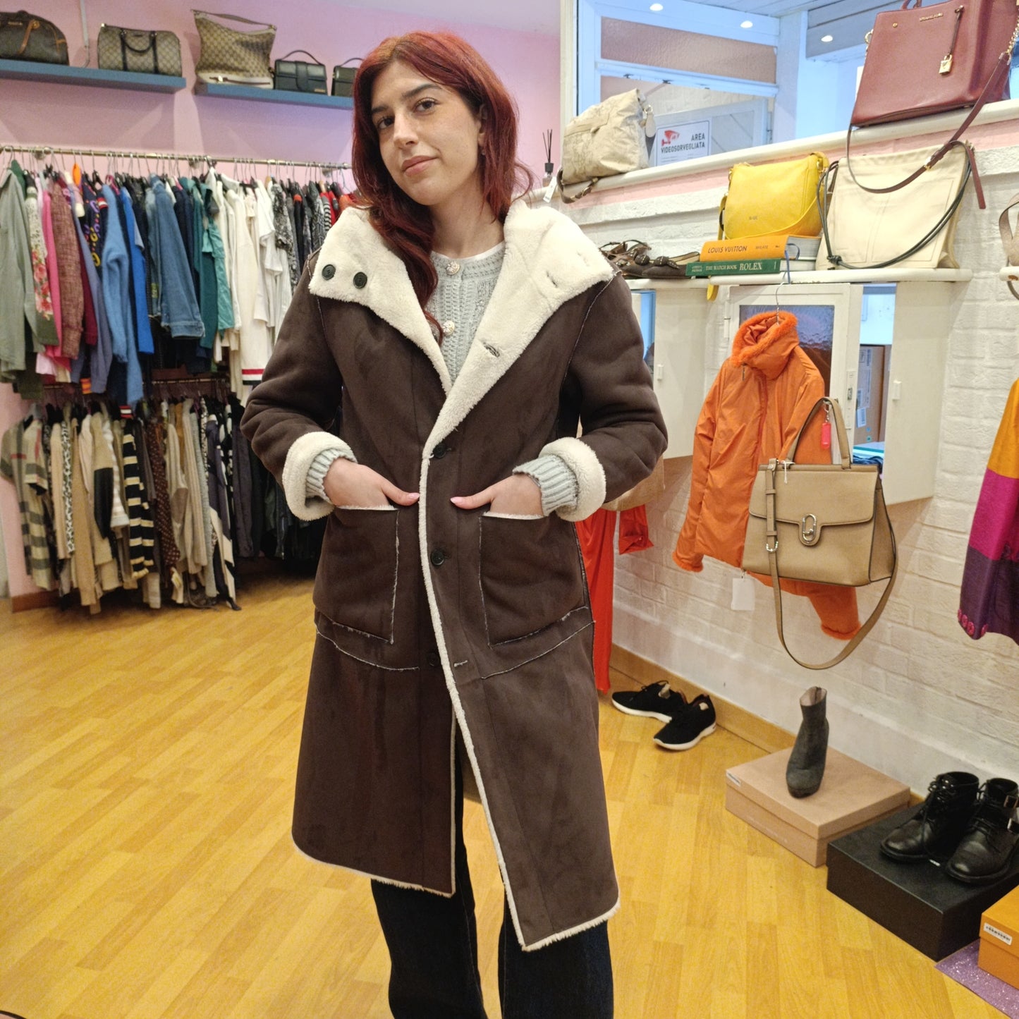 Eco montone Blumarine reversibile tg 42 oversize