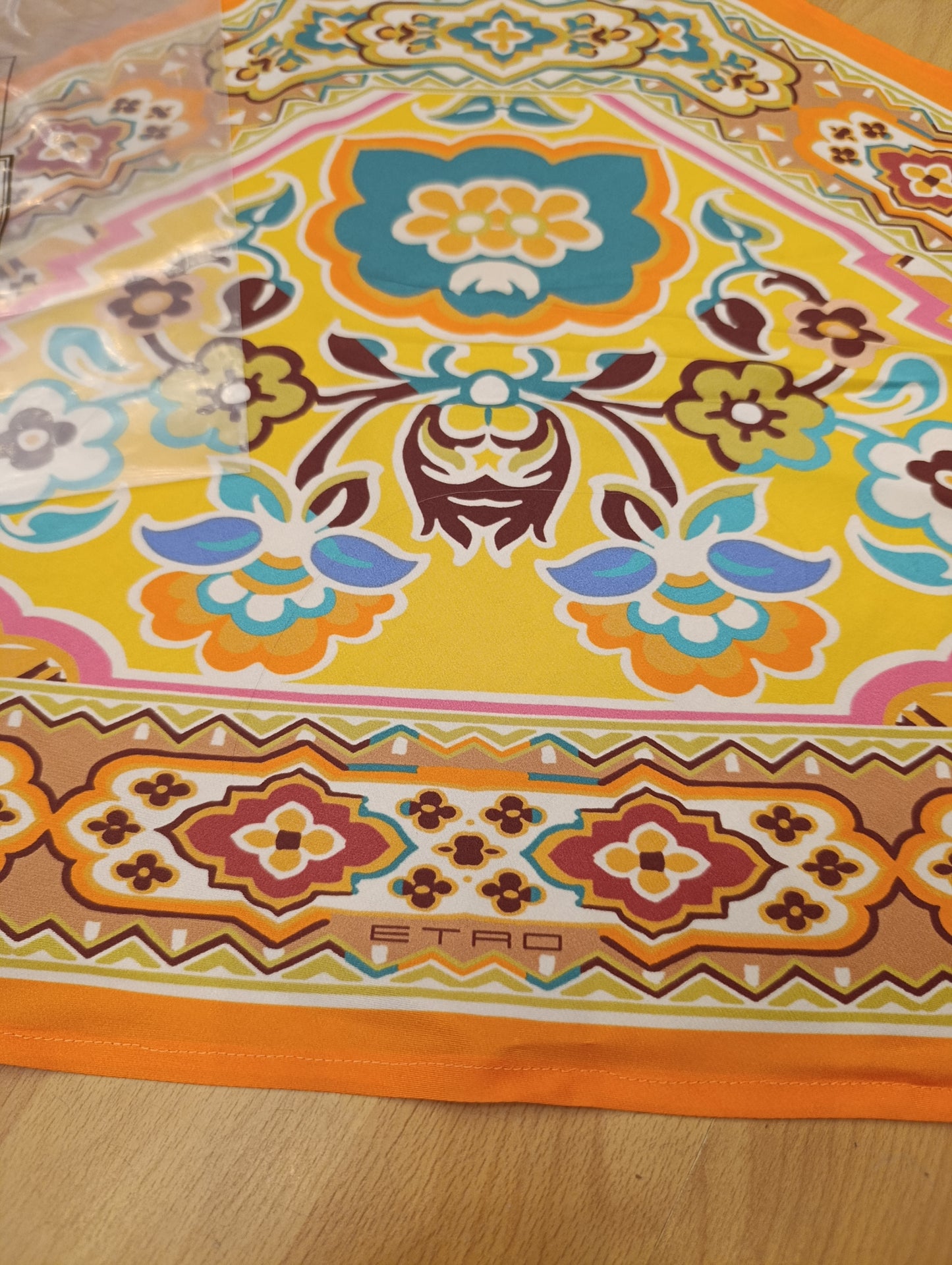Etro top in seta nuovo arancione tg u