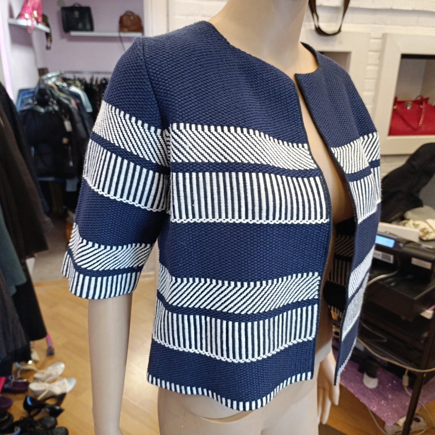 Bolero Alysi bianco e blu tg S M
