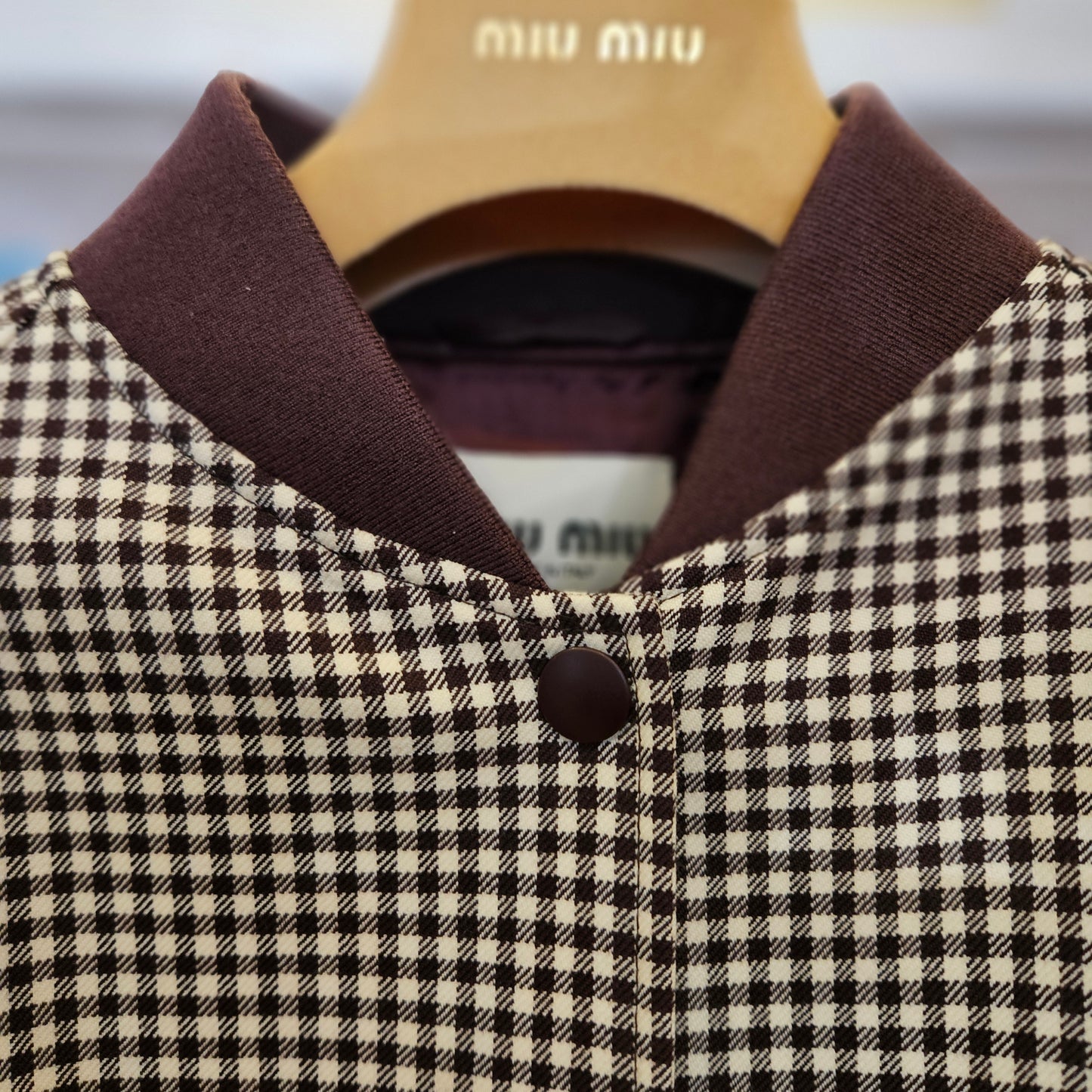 Giacca Miu Miu Gingham Check Blouson tg 40 over