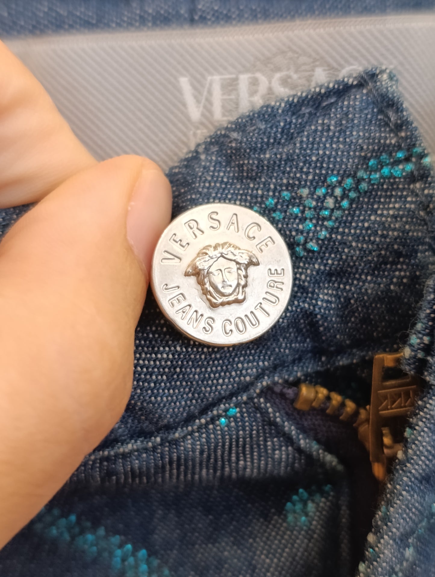 Jeans Versace tg 40 con strass