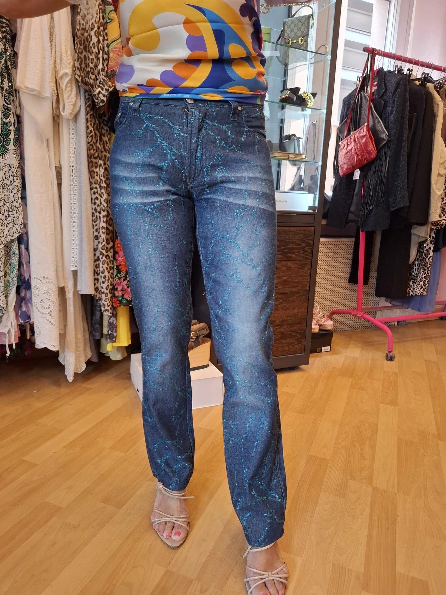 Jeans Versace tg 40 con strass