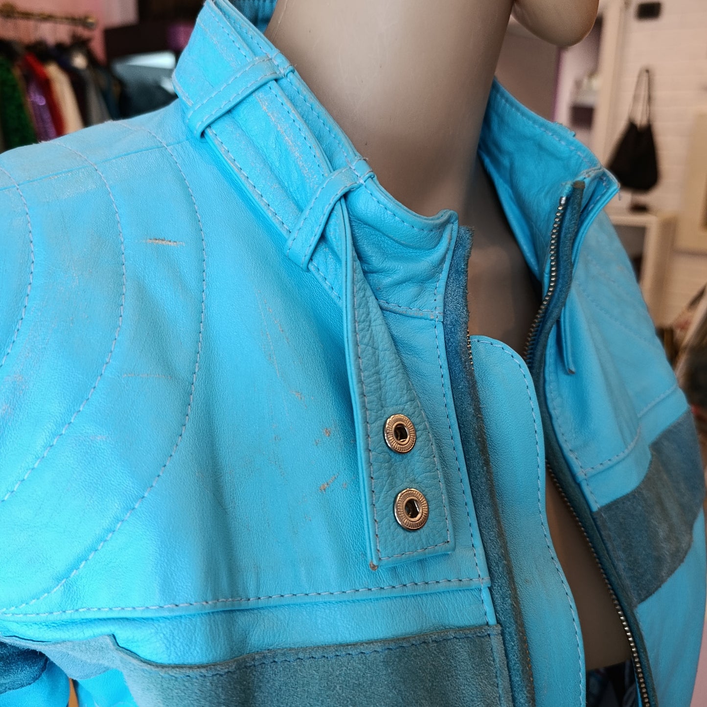 Giubbotto in pelle Blauer stile biker tg s