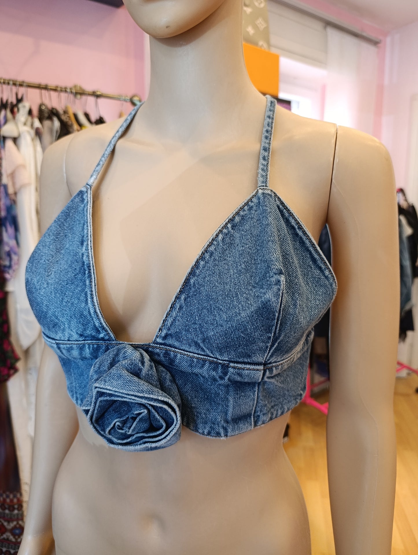 Top Liu Jo in denim nuovo con cartellino tg42