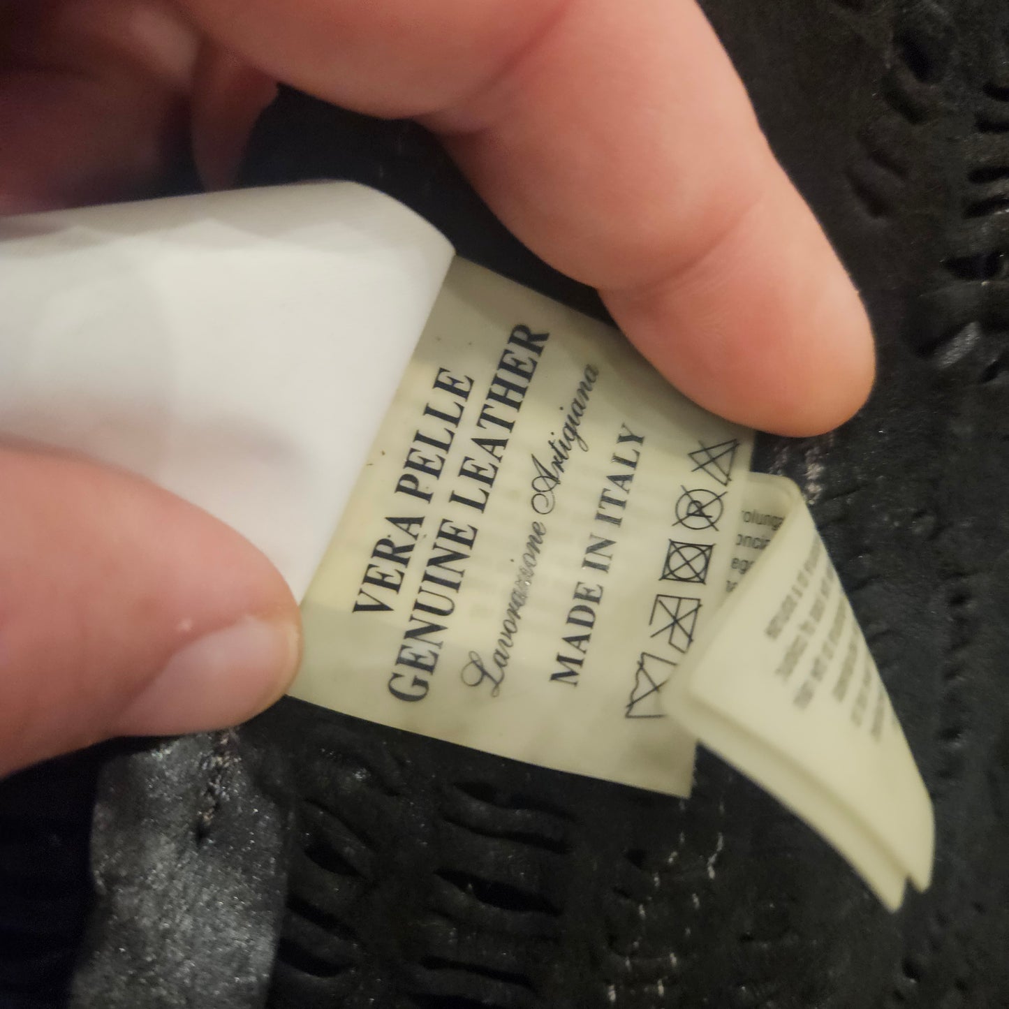 Giacca in pelle traforata tg S